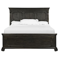 Traditional King Panel Bed with Crown Molding