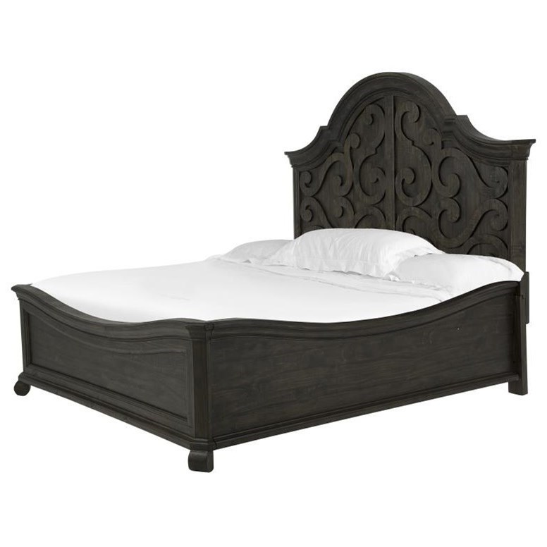 Magnussen Home Bellamy Bedroom 126249K King Panel Bed with Curved Headboard and Footboard Dunk