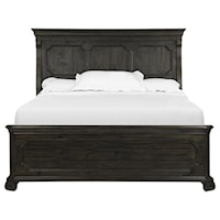 Traditional California King Panel Bed with Crown Molding
