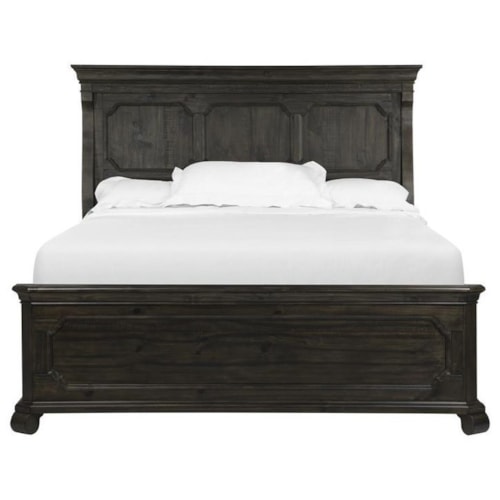 Traditional California King Panel Bed with Crown Molding