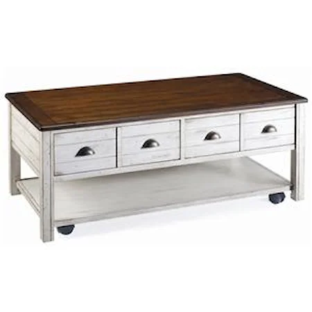 Rectangular Cocktail Table with Drawers