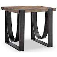 Rustic Rectangular End Table of Solid Wood