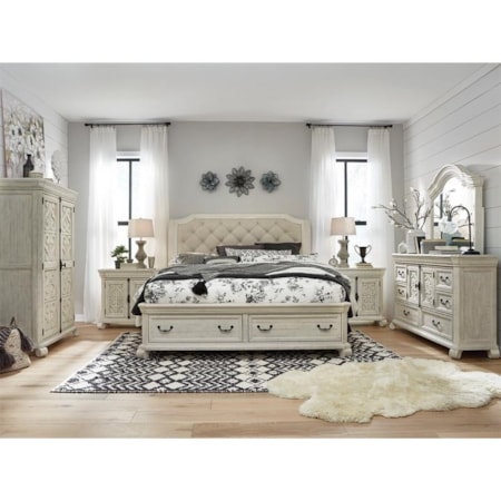 Dresser and Shaped Mirror Set