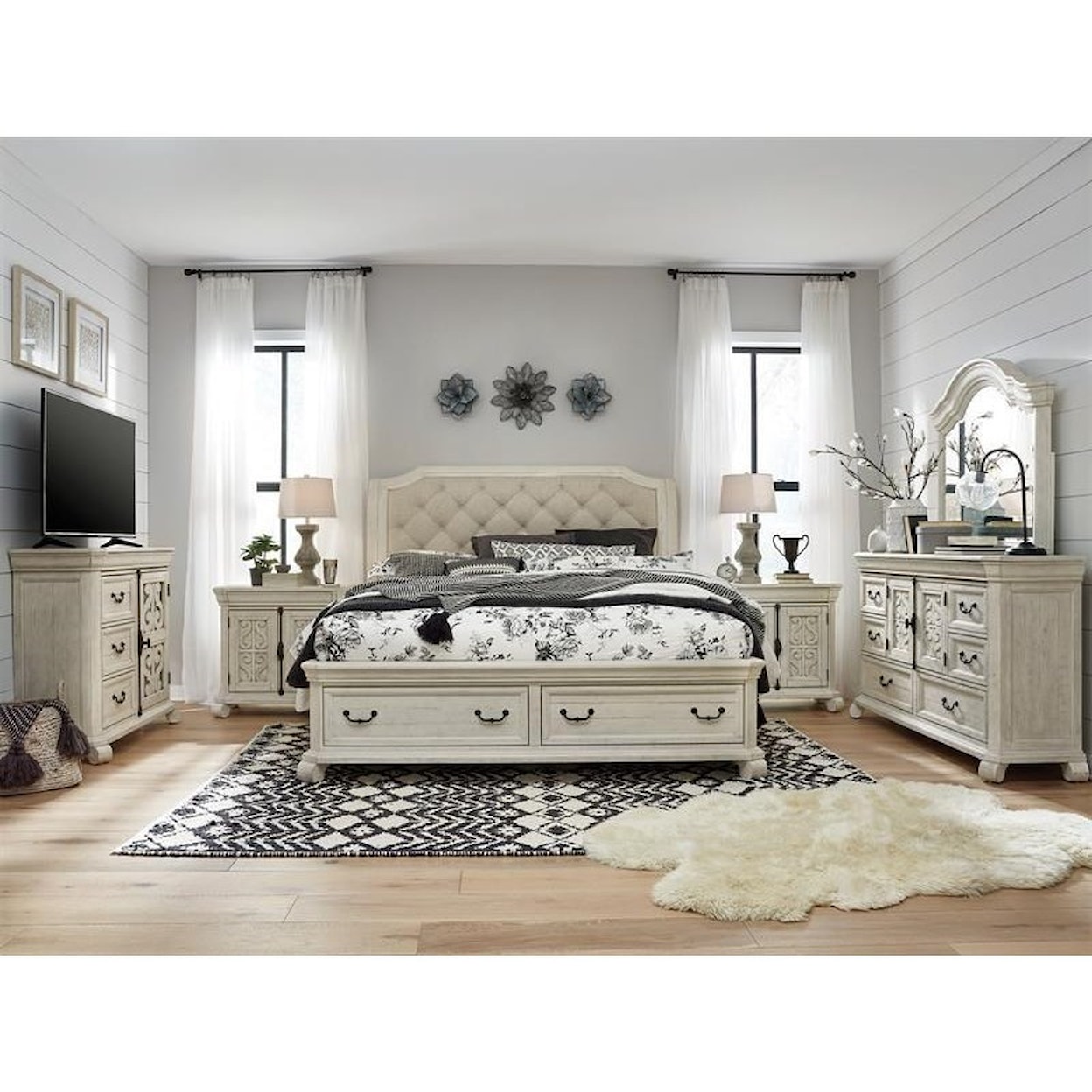 Magnussen Home Bronwyn Bedroom Queen Sleigh Storage Bed