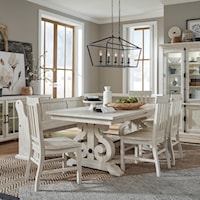 6-Piece Farmhouse Dining Table Set with Bench