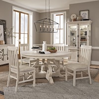 5-Piece Farmhouse Dining Set with Round Table