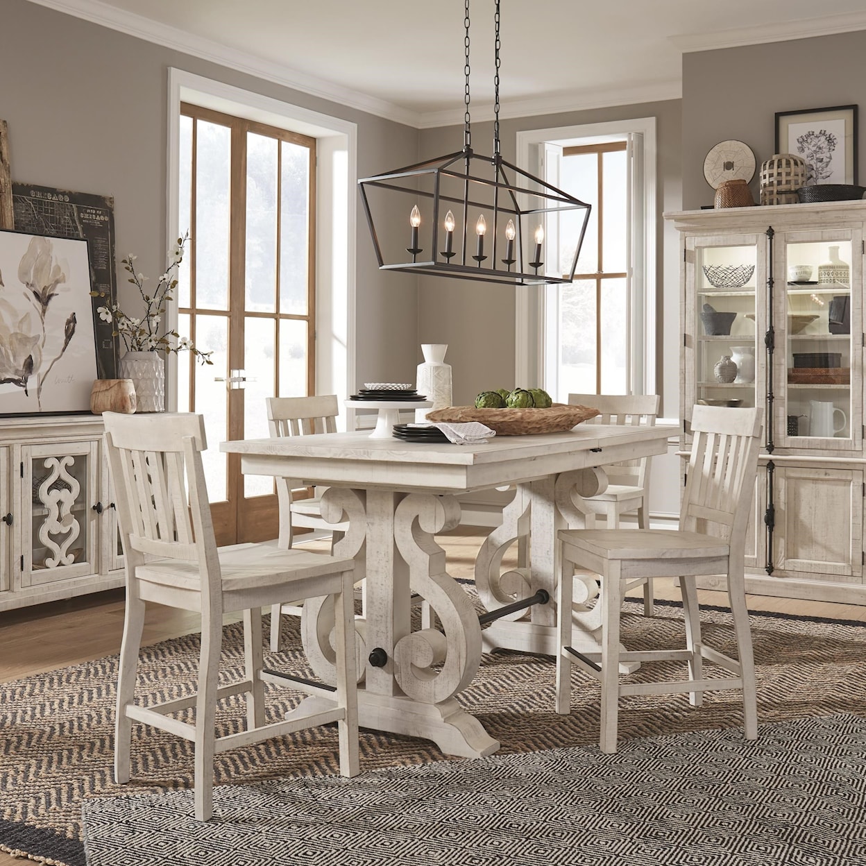 Magnussen Home Bronwyn Dining 5-Piece Counter Height Dining Table Set