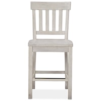 Farmhouse Counter Height Chair with Slat Back