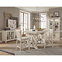 7-Piece Dining Room Group with Counter Height Table and Chairs