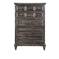 Transitional 5-Drawer Chest with Felt-Lined Top Drawer