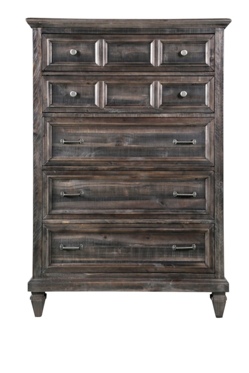 Transitional 5-Drawer Chest with Felt-Lined Top Drawer