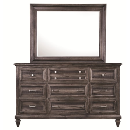 Dresser and Mirror Set