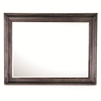 Transitional Rectangular Landscape Mirror with Wooden Frame