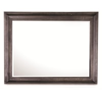 Transitional Rectangular Landscape Mirror with Wooden Frame