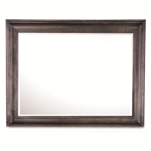 Transitional Rectangular Landscape Mirror with Wooden Frame