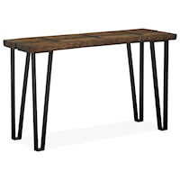 Rustic Sofa Table with Metal Stretchers