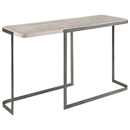 Contemporary Rectangular Sofa Table with Metal Base