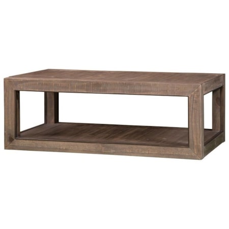 Industrial Rectangular Cocktail Table with Casters