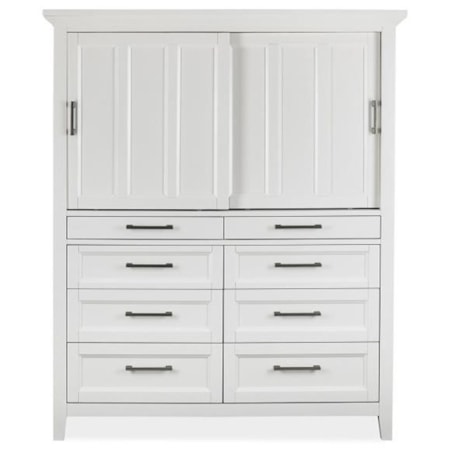 Sliding Door Chest with 8 Drawers