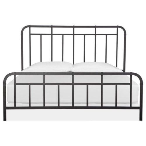 Industrial California King Metal Panel Bed