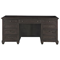 Transitional Credenza with Locking File Drawers