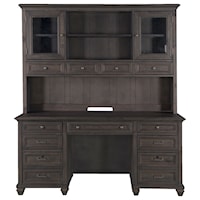 Transitional Credenza Hutch with Power Supply