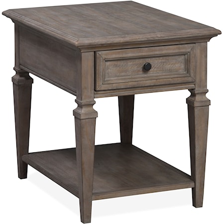 Rustic Drawer End Table with Floor Protectors