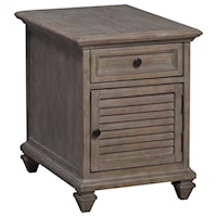 Rustic Drawer Chairside End Table with Levelers