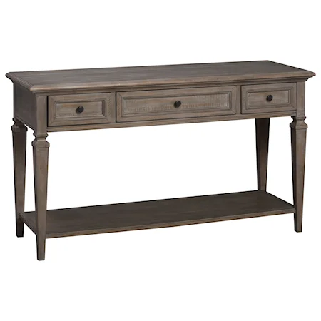 Rustic Sofa Table with 3 Drawers