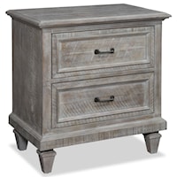 Rustic Night Stand with Two Drawers