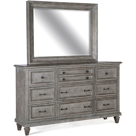 Dresser and Mirror Set