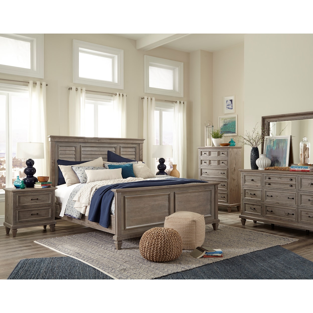 Magnussen Home Lancaster Bedroom Queen Shutter Panel Bed