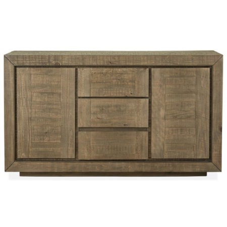 Contemporary Rustic Buffet with Silverware Tray