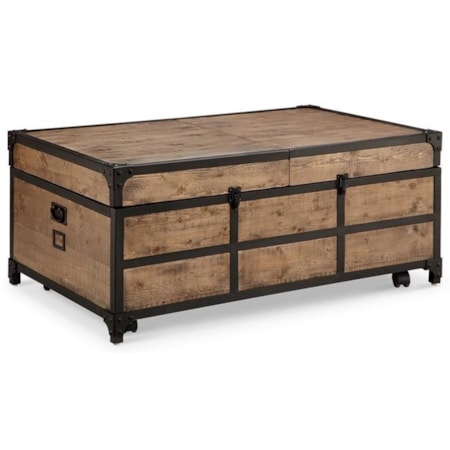 Rectangular Expandable Cocktail Table with Casters