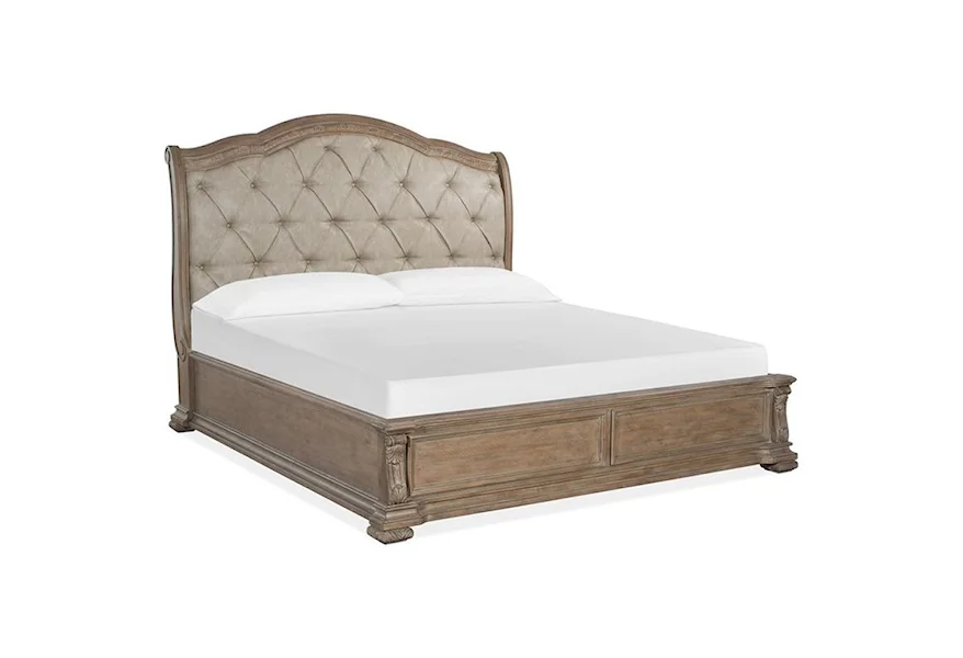 Marisol Bedroom Queen Upholstered Sleigh Bed by Magnussen Home at Reeds Furniture