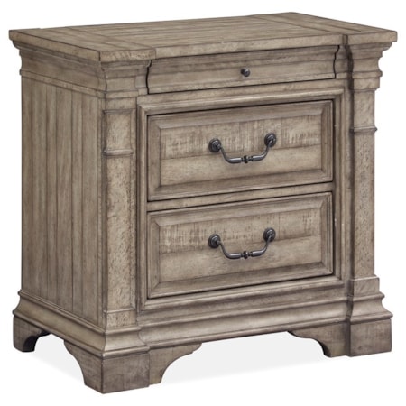 Transitional 3-Drawer Nightstand with Felt-Lined Top Drawers and USB Port