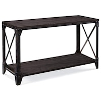 Transitional Rectangular Sofa Table with Shelf