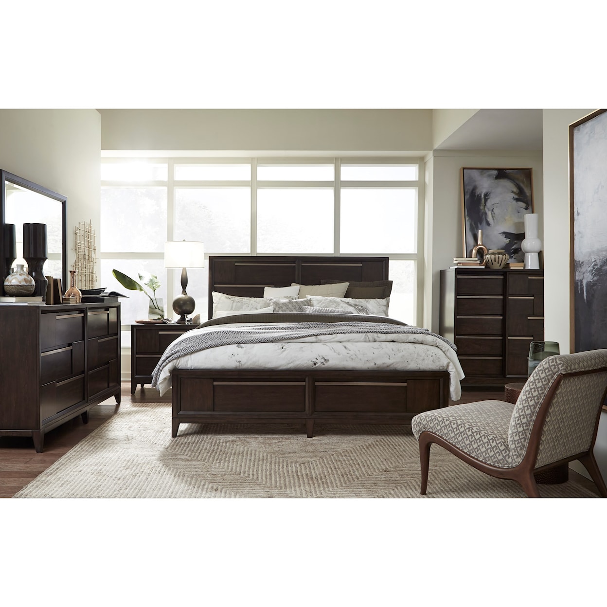 Magnussen Home Modern Geometry Bedroom King Bedroom Group