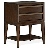 Contemporary 2 Drawer Night Stand with USB Charging