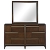Magnussen Home Modern Geometry Bedroom Dresser and Mirror