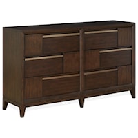 Contemporary 6 Drawer Dresser with Felt Lined Drawers