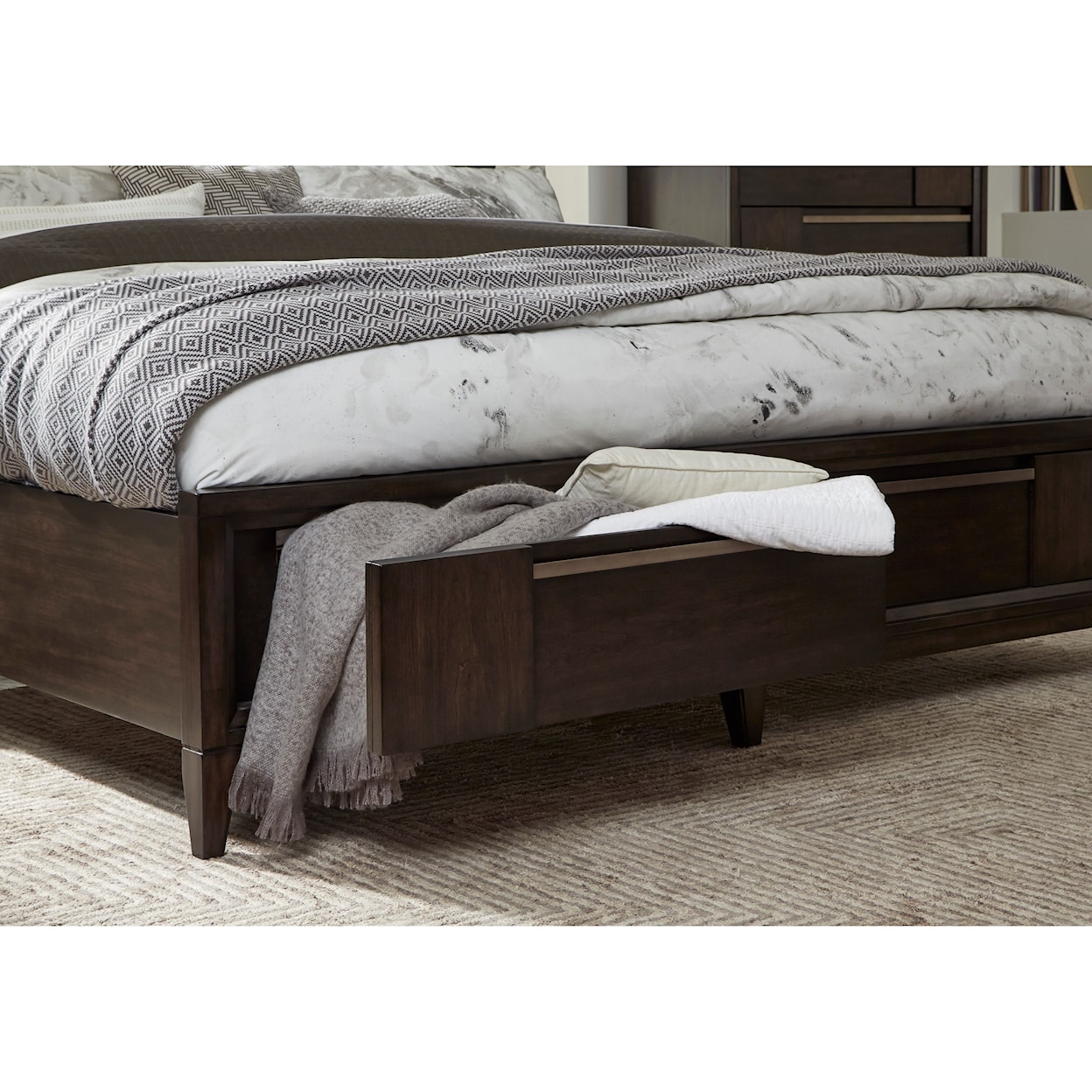 Magnussen Home Modern Geometry Bedroom California King Storage Bed