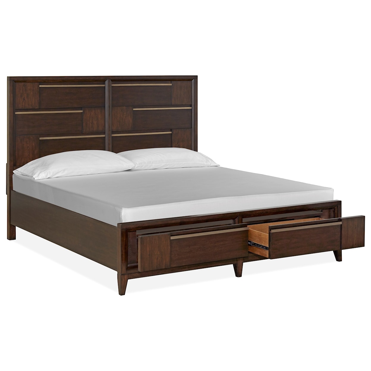 Magnussen Home Modern Geometry Bedroom Queen Storage Bed