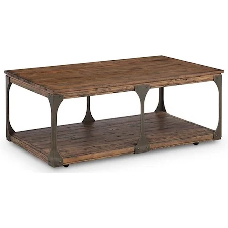 Rustic Industrial Rectangular Cocktail Table