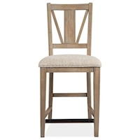 Transitional Counter Stool with Upholstered Seat