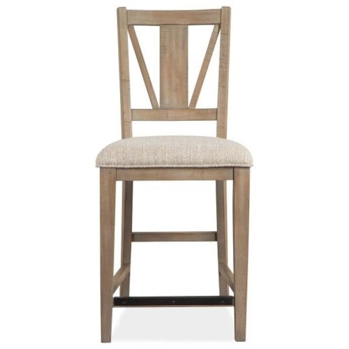 Transitional Counter Stool with Upholstered Seat