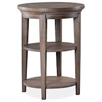 Transitional Round Two Tier Accent Table