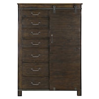 Transitional Rustic Door Chest with 4 Adjustable Shelves