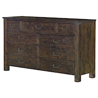 Transitional Rustic 9-Drawer Dresser