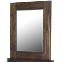 Transitional Rustic Portrait Mirror